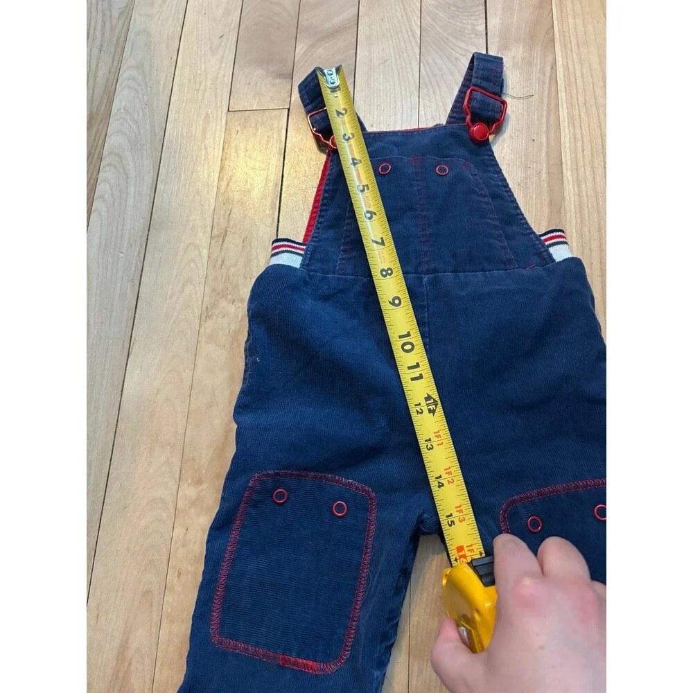 Bibo vintage navy blue corduroy overalls 12 mths stripes nautical